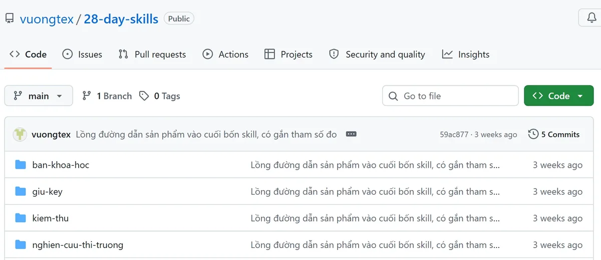 28 Day Skills trên GitHub